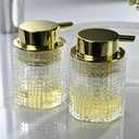 CICUFY Foaming Glass Soap Dispenser,Hand Foam Soap Dispenser for Kitchen & Bathroom-2 PackB-Type Clear Glass/Gold Pump
