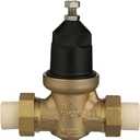 ZURN WILKINS 3/4" NR3XL PRESSURE REDUCING VALVE WITH DOUBLE UNION FNPT CONNECTION AND CPVC TAILPIECE CONNECTION.
