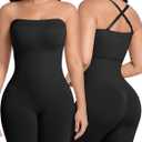 SIMIYA Black Women Bodysuit Tops Shaping Short for Under Dresses, Black, 2XL