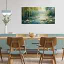 Claude Monet Water Lilies Floral Canvas Prints Wall Art Monet Style Famous Oil Paintings Flowers Decor Classic Impressionist Art Prints, Claude Monet Artwork for Living Room Bedroom Kitchen Home Office Decorations 20x40 Inches