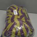 Women's Fuzzy Fleece Long Robe Striped Plush Kimono Warm Thick Fluffy Oversized V Neck Loungewear Maxi Bathrobe (Large, Purple)