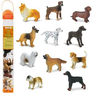Safari Ltd. Dogs Toob - Mini Figurines: Dachshund, Dalmatian, Retriever, Sheepdog, Collie, Shepherd, Beagle, Boxer, Great Dane, Doberman, Bulldog - Educational Toys for Boys, Girls & Kids Ages 3+