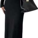Floerns Women's Long Sleeve Round Neck Metal Bodycon Dress Small