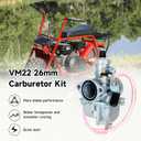 FVRITO Upgrade VM22 Carburetor Kit for Predator 212 196cc 224cc Non Hemi Coleman Mini Bike CT200U BT200X B200R KT196 Go Kart Baja Massimo MB200 GX160 GX200 Clone Engine Performance Parts w/Main Jets