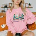 Christmas Sweatshirts for Women All Booked Christmas Sweater Funny Merry Sweatshirt Xmas Holiday Long Sleeve Pullover (Pink, S)
