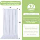 50ftx14FT Wrinkle Free White Backdrop Curtain, 10 Panels 14FT Height White Wedding Backdrop Drapes, Silky Polyester Back Drop Cloth for Birthday Photography Background Party Backdrop Draping