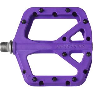 FIFTY-FIFTY Mountain Bike Pedals, Non-Slip MTB Nylon Composite, 9/16" Bicycle Pedals, Lightweight and Wide Flat Platform (Purple)