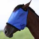 KZWT Horse Fly Mask, with UV Protection Horse Fly Mask, Full Face Fine Mesh Coverage Provide Better Vision and Airflow for Horse (Large, Deep Blue)