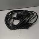 Oviitech 25FT Power Extension Cord 3 Prong, 14 Gauge SJTW 5-15R Male Plug to Female Connector,7 Outlet Cable,Multiple Evenly-Spaced Plug,Suitable for Stage Setting or Outdoor,UL Certified Outlet Cable