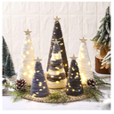 Cinnvoice 6 Pcs Boho Christmas Yarn Tree Natural Christmas Tree Xmas Yarn Cone Pedestal Tree Decoration Farmhouse Christmas Tree Rustic Wool Tree Bottle Brush Tree Table Centerpiece Decor(Grey)