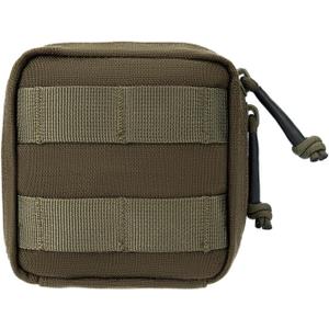 Small MED Kits Holder Duty Belt Gloves Pouch MOLLE Tactical Vest Nasal Spray Case Compact IFAK Carrier Backpack Wallet Cards Knife Gadgets Mini EDC Organizer Bag w/Removeable Clear ID Pocket (Ranger Green)