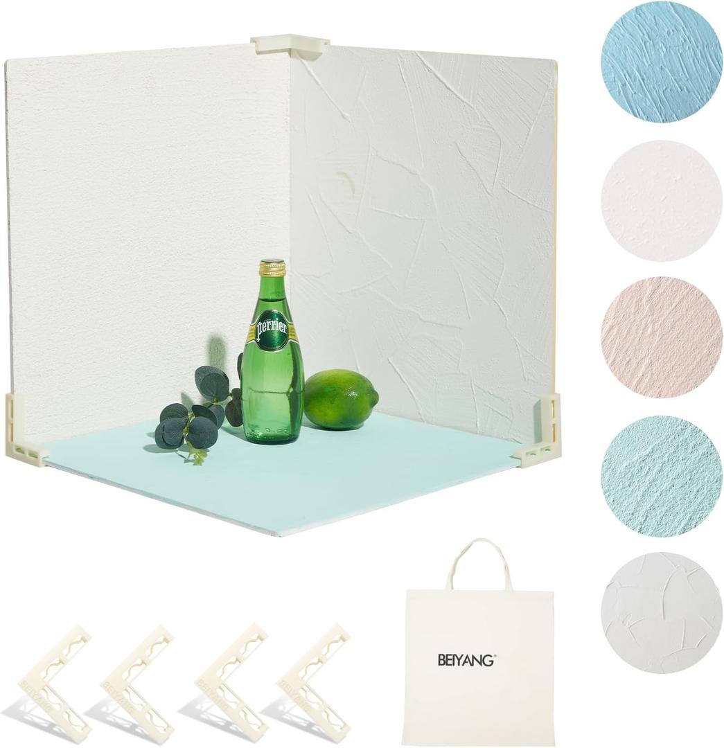 5 PCS Cement Boards Photo Backdrop for Flat Lay, Food Photography Background 16x16 Inch, Texture Backdrop Boards for Product Food Jewlery Makeup Shooting, BEIYANG
