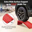 Set of 2 Heavy Duty Metal Car Ramps, Automotive Ramps, with 8000 LBS Capacity, 8 Inch Max Lift, 13 Inch Wide, for Automotive Vehicle Maintenance, Oil Change, Repair Ramp, Home Garage Use, Red
