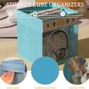 homyfort 11x11 Inch Storage Cube Bins, Fabric Cube Storage Organizer Baskets Box with Handles for Organizing Clothes, Toys, in Pantry, Closet Shelf, Nursery, Kids Room (Blue)