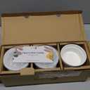 DOWAN Ramekins 8 oz Oven Safe with Lids, Creme Brulee Ramekins Bowls, Porcelain Ramiken Souffle Dishes, Custard Cups for Baking, Small Bowls for Pudding Dip Sauces Dessert, White, Set of 6