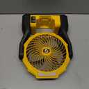 Battery Operated Fan for Dewalt 20V Max Battery, 5.7m/s High Speed Rechargeable Portable Fan with USB Powered & 4 Speed & 2 Light for Camping, Workshop, Garage, Jobsite (Not Included Battery) - Yellow, Large
