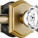 Crystal Door Knobs Interior, Vintage Style Passage Glass Antique Brass Door Knobs for Hall Closet, 1 Pack
