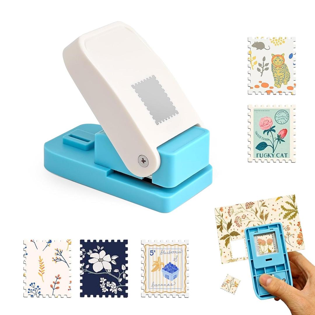 1.5X1.25inch Rectangular Postage Stamp Punch Ware Rectangle Craft Lever Punch Handmade Paper Punch for Crafting Scrapbooking Cards,DIY Cards Making