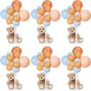 Poen 133 Pcs/6 Set Bear Baby Shower Party Decorations Table Centerpieces Include 6 Bearly Wait Bears 13.8" Bulk 120 Balloons and 6 Balloons Stand Holder for Gender Reveal Birthday Party Supplies