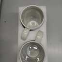 20 OZ Large Coffee Mugs, Grey Marble Ceramic Tall Beer Cups with Handle Set of 2 600 ml Oversized Porcelain Bulk Big Tea Cup for Men Women Gifts Mom and Dad (Gray)