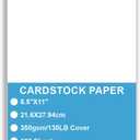 Cardstock Paper - Plain Heavy Bright White Stock, Cover Stock Paper, Extra Heavy Duty, 130lb Cover(350 gsm) Thick Cardstock Paper, 8.5" x 11", 100 Sheets, Inkjet/Laser Printer Compatible