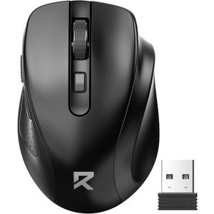 Redragon Wireless Mouse for Laptop, 2.4G Optical Computer Mouse 5-Level 4000DPI, Office Cordless USB Mice, 6 Buttons, 18 Months Battery, Portable for PC, Chromebook, Wins, Mac, Small to Medium Hand