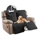 Genina Waterproof Recliner Loveseat Covers 100% Protection Recliner Covers 2 Seater Non-Slip Sofa Covers Washable Furniture Protectors Recliner Cover for Kids Pet Dog【 Black】
