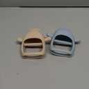 ChooKaChoo 2 Pack Baby Teething Toy Silicone Teething Mitten for Babies Over 3 Months Anti Dropping Wrist Hand Teethers Baby Chew Toys for Sucking Needs, BPA Free (Blue & Caramel)