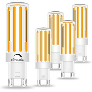 G9 LED Bulb Dimmable 8W, 60-80 Watt T4 G9 Halogen Equivalent, 2700K Soft Warm White, Ceramic G9 Bi Pin Base, 120V 800LM for Chandelier Ceiling Pendant Lighting(5 PCS)
