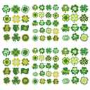 4 x 88Pcs St Patricks Day Temporary Tattoos Adult Shamrock Face Stickers Woman Irish Temporary Tattoo Stickers for Body St Pattys Accessories Irish Party Decor(clover88)
