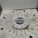 Large Gold Starburst Wall Clcok with Light for Living Room Decor, 24 Inch