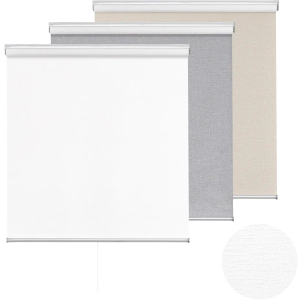 ChrisDowa Cordless 100% Blackout Roller Shade, 23"W x 72"H, White