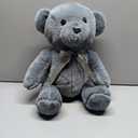 Plush Grey Teddy Bear 14 inch Holiday Home Sitting Stuffed