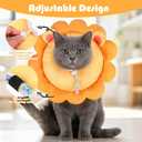 EXPAWLORER Cat Cone Collar Soft, Cat Recovery E Collar After Surgery to Stop Licking, Adjustable Waterproof Neck Elizabethan Pet Kitten Puppy Donut Pillow for Cats Wound Healing, Lion (S)