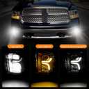 LED Fog Lights Compatible with 2013-2018 Dodge Ram 1500 Pickup With Daytime Running Light And Turn Signal- Section B 1 Pair Of Fog Lamps