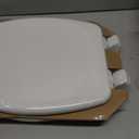 Mayfair Linden Slow Close Toilet Seat, Non Slip Heavy Duty Wood, Easy Install, Elongated, White