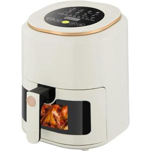7QT Household Air Fryers,6-in-1 stainless steel air fryer,95% Less Oil Air Fry, Broil, Bake,Dishwasher be Applicable (White)