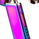Electric Arc Windproof Plasma Lighter - USB Rechargeable, Upgraded Battery Indicator - Multichrome
