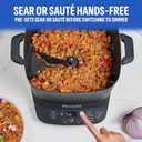 STIRMAX PLUS 7.5 Quart Digital Multi-Cooker with Automatic Paddle to Stir and Shred, 9 in 1 programmable presets to Sauté, Sear, and Brown Food Before Simmering – Accessories & Cookbook Included