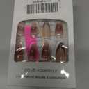 4 x French Tip Press on Nails Almond Medium 3D French Tip Fake Nails False Nails with Floral Water Drop Shell Designs Y2k Acrylic Nails Colorful Glossy Glue on Nails for Women Girls 24Pcs (1)