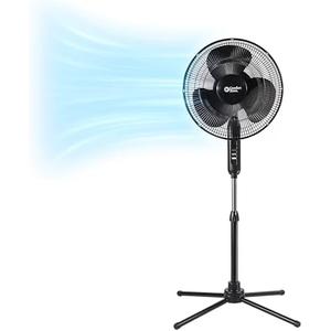 Comfort Zone Electric Oscillating Pedestal Fan, Stand Fan, 16 inch, 3 Speed, 90 Degree Oscillating Head, Adjustable Height and Tilt, Airflow 7.48 ft/sec, Ideal for Home, Bedroom & Office, CZST161BTEBK