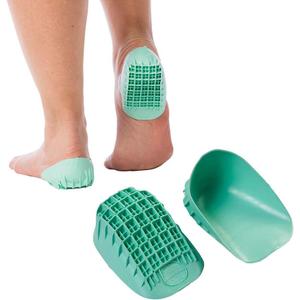 Tuli's Heavy Duty Heel Cups, Shock-Absorbing Cushion Insert for Plantar Fasciitis, Severs Disease, and Heel Pain, Green, 2 Pairs, Regular