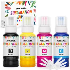 Sublimation Ink 400ML Bottles Refill for ET-2800 ET-2720 ET-2760 ET2400 ET-15000 ET-2803 ET-2850 ET4800 High-Yield Inkjet Printers Heat Press Transfer on T-Shirt