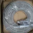3/8" Stainless Steel Cable 125FT, 7x19 Strands Wire Rope Cable, with 12000 lbs Breaking Strength, Stainless Steel Wire Rope with M10 Clips Clamp and Thimbles for Boat Lifting Winch Cable