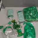 8 Pcs St. Patrick's Day Costume Accessories Set for Women Include Striped Socks Arm Sleeves Green Wig Tutu Skirt Shamrock Headband Necklaces