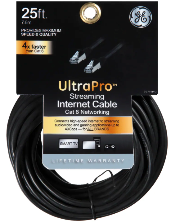 GE CAT 8 ETHERNET CABLE FLAT 25FT