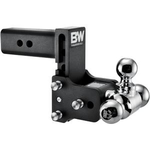 B&W Trailer Hitches Tow & Stow Adjustable Trailer Hitch Ball Mount - Fits 2.5" Receiver, Tri-Ball (1-7/8" x 2" x 2-5/16"), 5" Drop, 18,000 GTW - TS20048B
