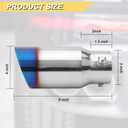 1.5"-2.5" Inlet Adjustable Exhaust Tip, 4" Outlet 9" Overall Length, Blue Burnt Stainless Steel Tail Pipe, Bolt-On (fit for 1.5"/ 1.75"/ 2.0"/ 2.25"/ 2.5" OD Tailpipe)