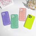 Lovmooful Compatible for iPhone 13 Pro Max Case Clear Cute Flower Floral with Slim Glitter Design for Girls Women Soft TPU Shockproof Protective Girly for iPhone 13 Pro Max Case-Fluorescent Green