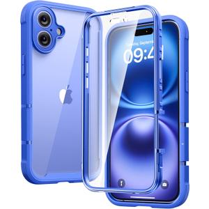 Diaclara Designed for iPhone 16 Case, Full Body Rugged Case with Built-in Touch Sensitive Anti-Scratch Screen Protector, Upgraded [Full Camera Protection] for iPhone 16 6.1" (Ultramarine) (Blue)